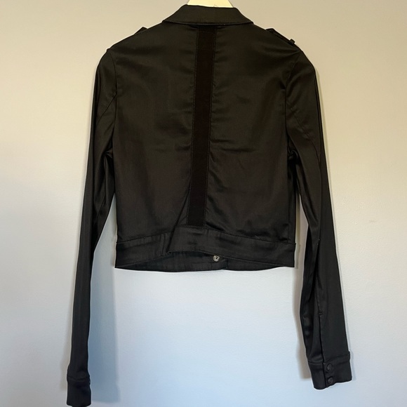 Joe’s Jeans Cropped Waxed Denim Jacket | Rick Owens vibes 🌚 - Picture 2 of 6